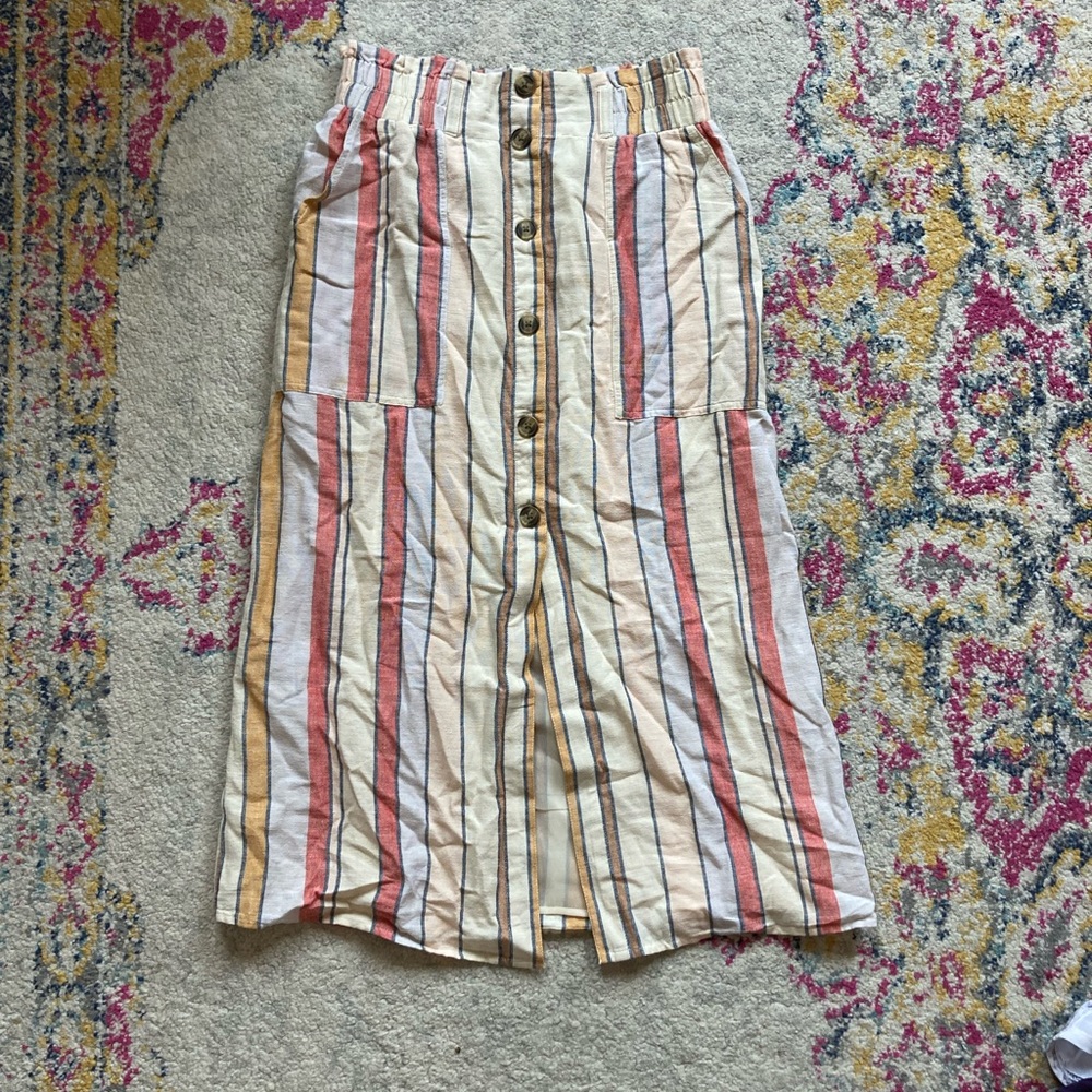 American Eagle striped midi skirt
